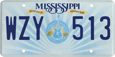 MS license plate WZY513