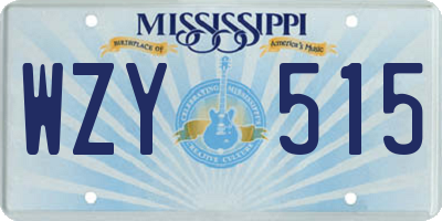 MS license plate WZY515