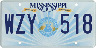 MS license plate WZY518