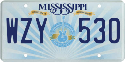 MS license plate WZY530