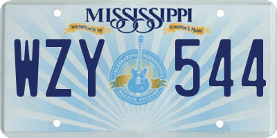 MS license plate WZY544