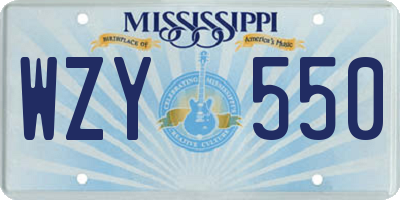 MS license plate WZY550