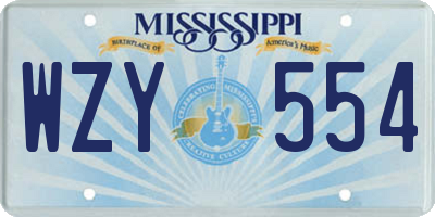 MS license plate WZY554