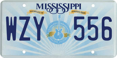 MS license plate WZY556