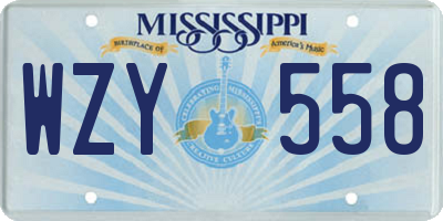 MS license plate WZY558