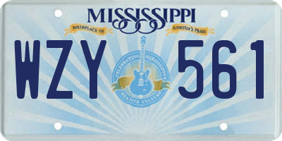 MS license plate WZY561