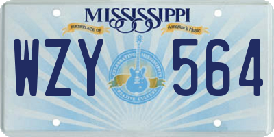 MS license plate WZY564