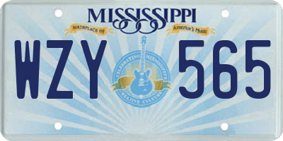 MS license plate WZY565