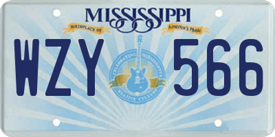 MS license plate WZY566