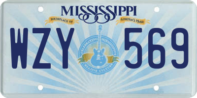 MS license plate WZY569