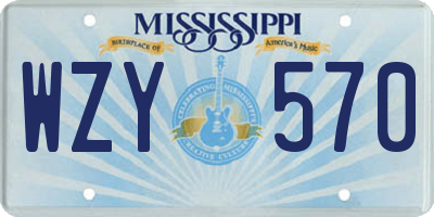 MS license plate WZY570