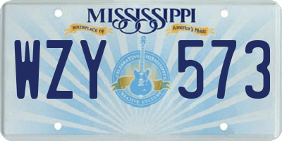 MS license plate WZY573