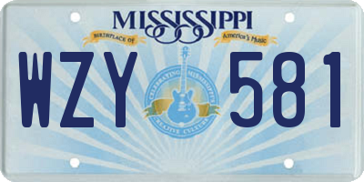 MS license plate WZY581