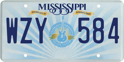 MS license plate WZY584