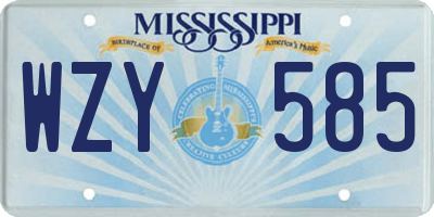 MS license plate WZY585