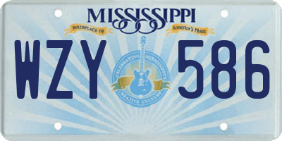 MS license plate WZY586
