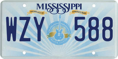 MS license plate WZY588