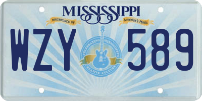 MS license plate WZY589
