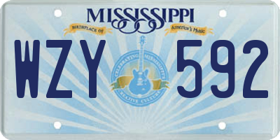 MS license plate WZY592