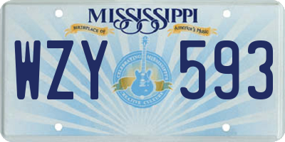 MS license plate WZY593