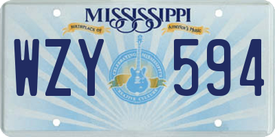 MS license plate WZY594