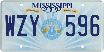 MS license plate WZY596