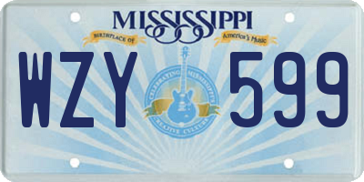 MS license plate WZY599