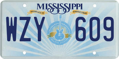 MS license plate WZY609
