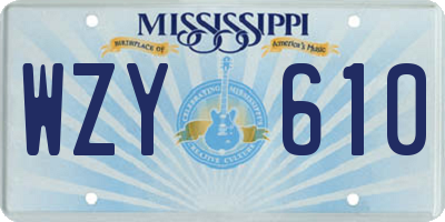 MS license plate WZY610