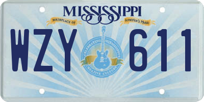 MS license plate WZY611