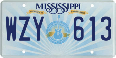 MS license plate WZY613