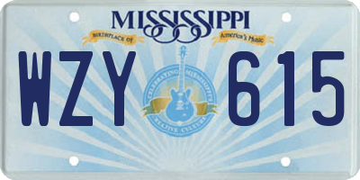 MS license plate WZY615