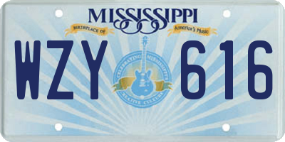 MS license plate WZY616