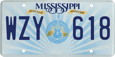 MS license plate WZY618