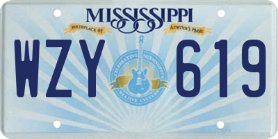 MS license plate WZY619