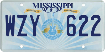 MS license plate WZY622