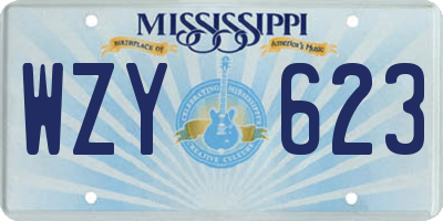 MS license plate WZY623