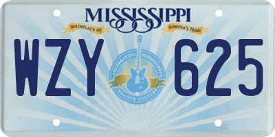 MS license plate WZY625
