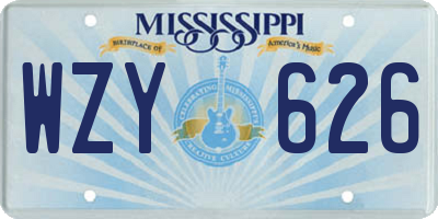 MS license plate WZY626