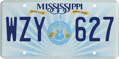MS license plate WZY627