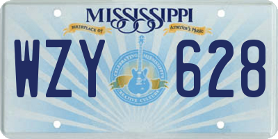 MS license plate WZY628