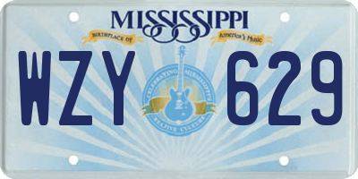 MS license plate WZY629