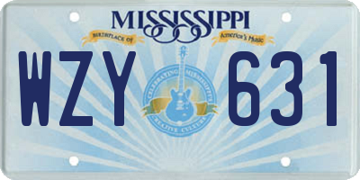 MS license plate WZY631