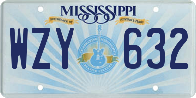 MS license plate WZY632