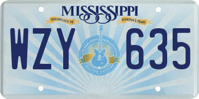 MS license plate WZY635