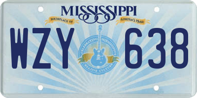 MS license plate WZY638