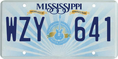 MS license plate WZY641