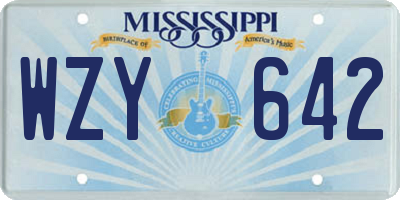 MS license plate WZY642