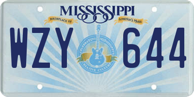 MS license plate WZY644