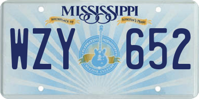 MS license plate WZY652